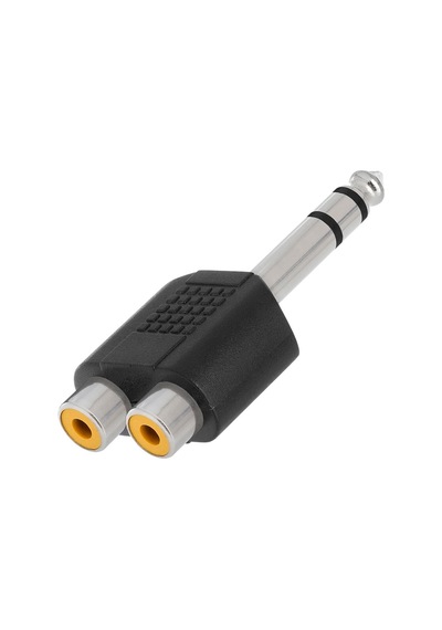6.35mm 1/4 Erkek Stereo to 2RCA Dişi Çevirici Adaptör