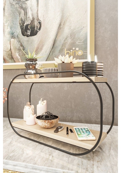 Çok Amaçlı Banyo Düzenleyici Oval Raf Ahşap Masaüstü Banyo Mutfak Rafı Takı Ve Makyaj Organizeri Siyah