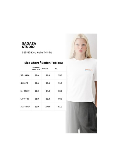 Sagaza Studio Ss6180 Kısa Kollu T-shirt Ekru