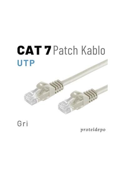 Irenis CAT7 Kablo Ethernet Network İnternet Lan Ağ Kablosu 30 M-Gri