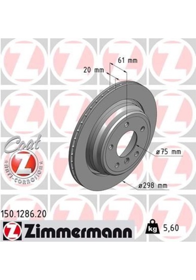 Zımmermann Fren Dıskı Arka Bmw E39 Zımmermann 150.1286.20 34216767060