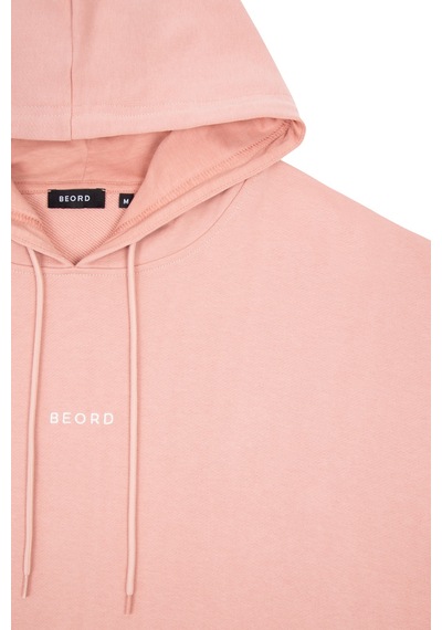 Beord Pembe %100 Pamuk Kapüşonlu Sweatshirt Bhd1-137
