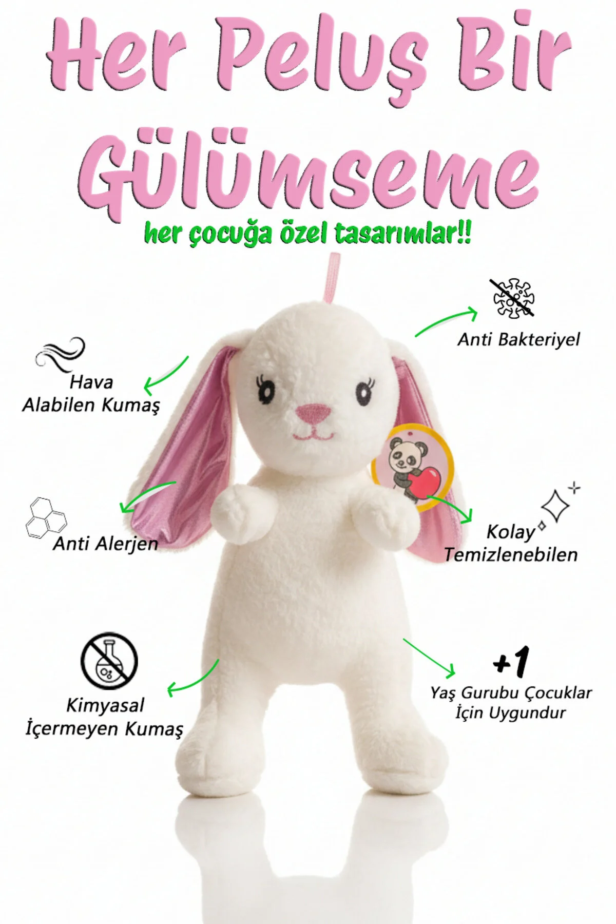 Tavşan Peluş Oyuncak Ve Uyku Dostu Üretici Firma Beyaz