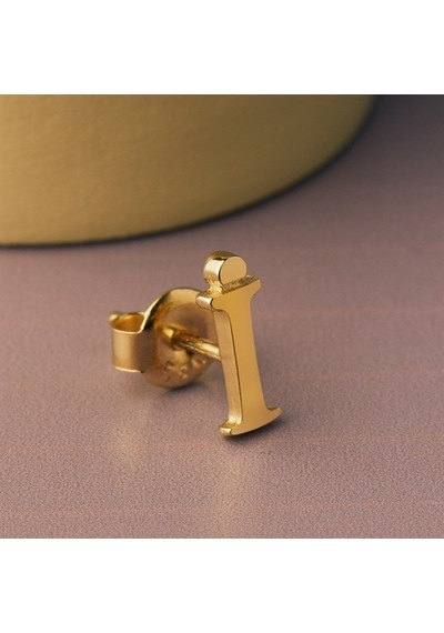 Goldkupe 14 Ayar Altın İ Harf Küpe 0,37 Gr-1367