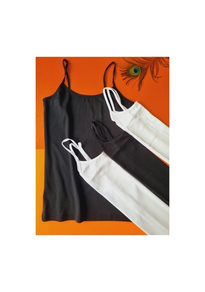 Demirsa Boutique Fitilli, Pamuklu, Likralı İp Askılı 4'lü Ribana Kadın Atlet 2 Siyah-2 Beyaz Siyah2-beyaz2 Demirsa Boutique Fitilli, Pamuklu, Likralı İp Askılı 4'lü Ribana Kadın Atlet 2 Siyah-2 Beyaz Siyah2-beyaz2