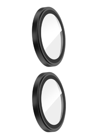 Apple Uyumlu iPhone 16 / 16 Plus Alüminyum Seri Kamera Lens Koruyucu Siyah Siyah