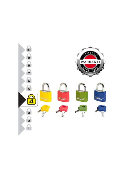 Master Lock Anahtarlı Asma Kilit Masif Alüminyum Vinil Kaplamalı,