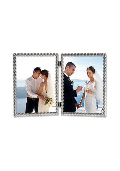 Frames 5x7 Menteşeli Çift Fırçalı Nikel Metal Resim Çerçevesi Halat Tasarımlı