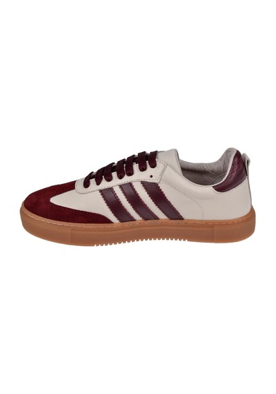 Floor Hakiki Deri Kadın Spor Ayakkabı Sneaker Mak-3020 Bordo