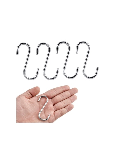 Zift Unique 10 Adet Metal Renk S Kanca - Çok Amaçlı S Demir Kanca - 7,5cm Banyo & Mutfak Kanca Diğer