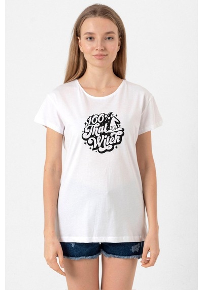 100 Per Cent That Witch Beyaz Kadın Bisikletyaka Tshirt 001