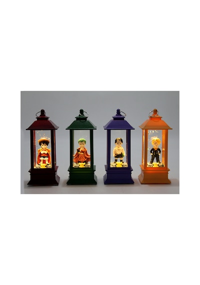 4 Adet One Piece Anime Figürlü Işıklı Kar Küresi Dekoratif Snow Globe, Masaüstü Süs, Luk Figür, 13x5 Cm