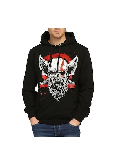 Bant Giyim - God Of War Siyah Kapüşonlu Sweatshirt