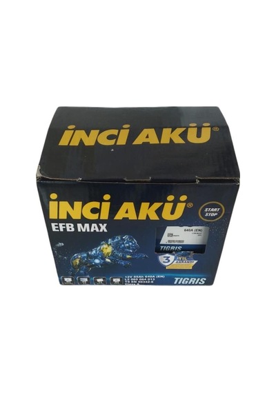 İnci 12v 65 Ah Efb Max 3 Yıl Garanti Otomobil Ve Hafif Ticari Start-stop Efb Max Tıgrıs