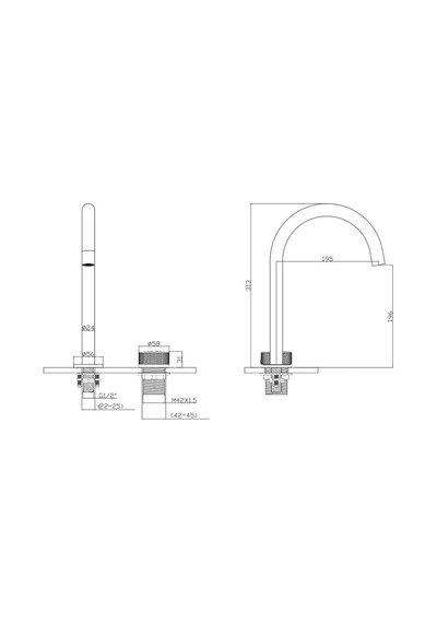 Newarc Step 900528 2 Delikli Mat Altın Çanak Lavabo Bataryası