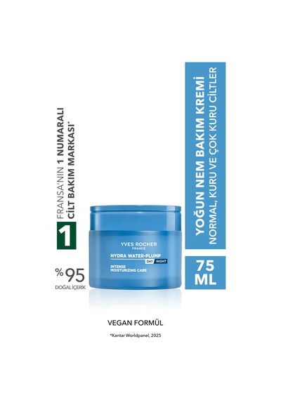 Yves Rocher Yoğun Nem Bakım Kremi-2x Hyaluronik Asit,skualen-hydra Waterplump Nemlendirici Botanik Kompleks 75ml