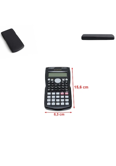 Kızaklı Kapak Lcd Ekran Fonksiyonel Bilimsel Hesap Makinesi Ebat: 15,6 Cm X 8,3 Cm Siyah