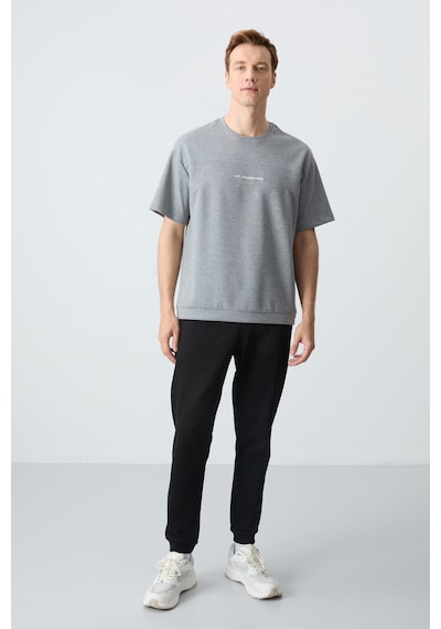 Tommy Life Gri Melanj Siyah Pamuklu Kalın Yumuşak Dokulu Oversize Fit Basic Erkek Eşofman Takım - 85261 Gri - Siyah Tommy Life Gri Melanj Siyah Pamuklu Kalın Yumuşak Dokulu Oversize Fit Basic Erkek Eşofman Takım - 85261 Gri - Siyah