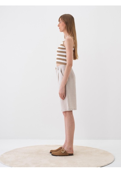Xint Naturel %100 Keten Oversize Şort 275434
