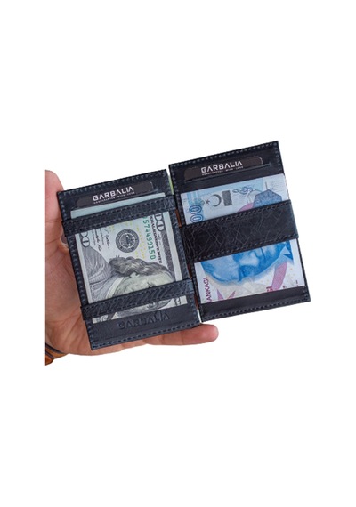 Garbalia Magic Hakiki Deri RFID Engelleyici Unisex-Siyah