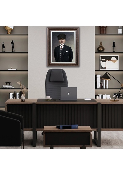 Çerçeveli Deri Atatürk Tablosu 31 Çerçeveli Tablo 87x117 Cm Diğer