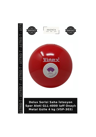 Delux Serisi Saha İstasyon Spor Aleti Gll-4000 Iaff Onaylı Metal Gülle 4 Kg Vsp-303