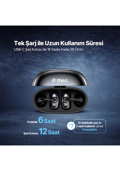 Ttec AirBeat 2KM179 Aura Açık Kulak Tasarımlı Klipsli Kablosuz Bluetooth Kulaklık