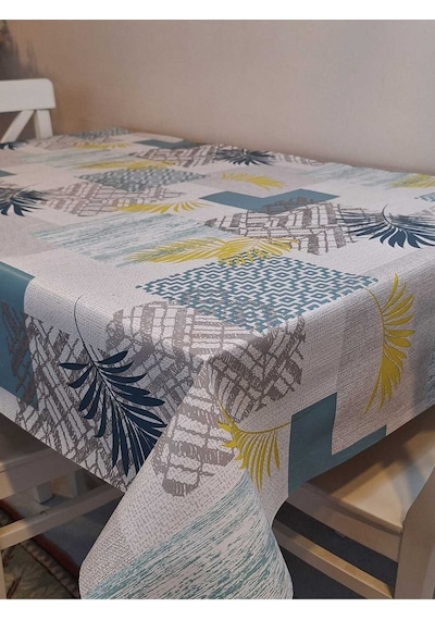 Elyaflı Pvc Masa Örtüsü Modern, Dayanıklı, Silinebilir Ve Şık Görünüm Fnt8193 Mavi