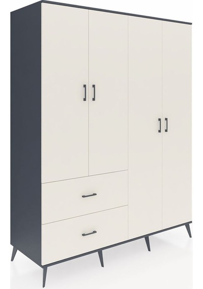 Kronos Gardrop 4 Raflı 2 Çekmeceli 2 Askılı 176x59x221 Antrasit-aytaşı Aytaşı Kronos Gardrop 4 Raflı 2 Çekmeceli 2 Askılı 176x59x221 Antrasit-aytaşı Aytaşı