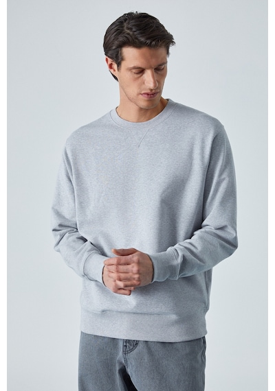 Grımelange Bonell Erkek %100 Pamuk Relaxed Bisiklet Yaka Uzun Kollu Grimelanj Sweatshirt Grimelanj