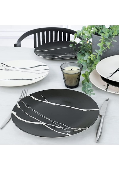 Mermer Servis Tabağı 26 Cm 6 Adet - 17950/51 Açık Gri