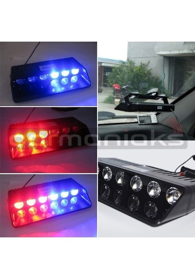 Tiger Marketing Araç Içi Vantuzlu Cama Çakar Kırmızı Mavi 6 Led 12 Farklı Mod