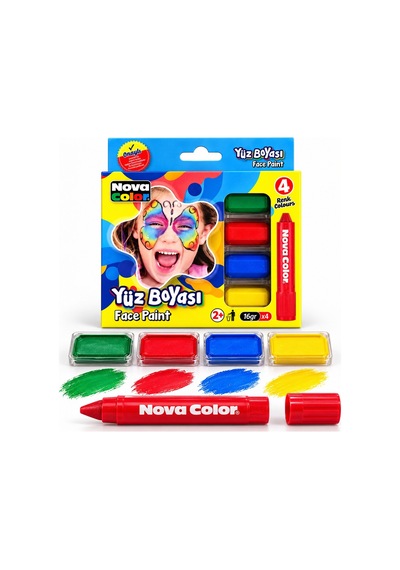 Nova Color Yüz Boyası 4 Lü Set Çok  Renkli