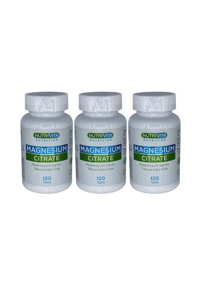 Nutrivita Nutrition Magnesium Citrate 3x120 Tablet Magnezyum Sitrat