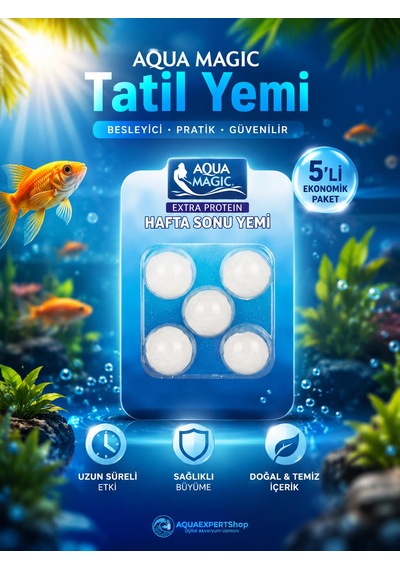 Balık Tatil Yemi - Beşli Paket - Ekstra Protein - Yavaş Salınım - Uzun Süreli Beslenme - Balıklarınız Güvende Kalır