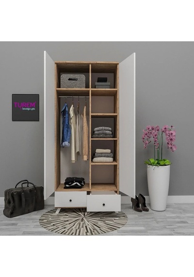 2 Kapılı Gardırop Mdf Beyaz 2 Kapılı Gardırop Mdf Beyaz