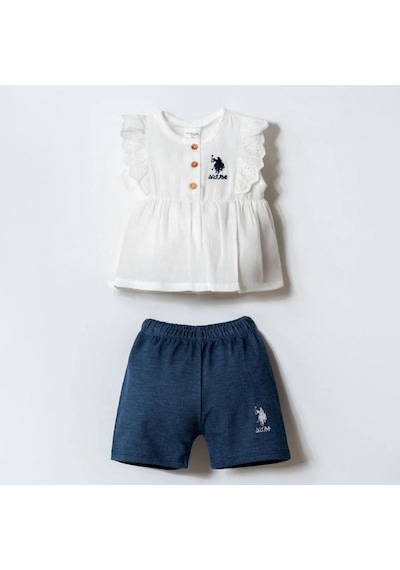 U.S. Polo Assn. Şortlu Takım 2966 Ekru