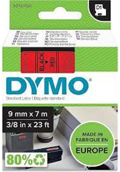 Dymo S0720720 D1 Yedek Şerit 9 Mmx7mt Kırmızı-siyah 40917