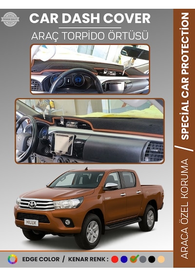 Toyota Hılux Revo 2015-2020 Torpido Örtüsü Ön Göğüs Koruma Araca Özel Uv Koruma - 438 Stiloto