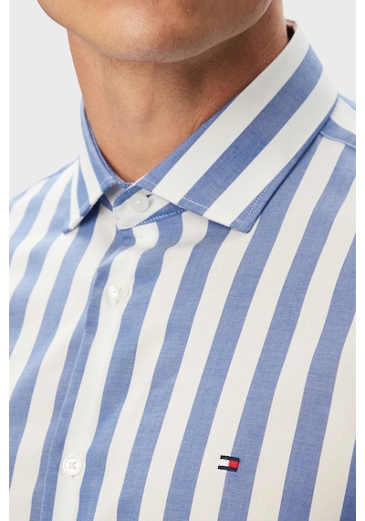 Tommy Hilfiger % 100 Pamuk Regular Fit Çizgili Gömlek Erkek Gömlek Mw0mw43757 C7f Mavi MAVİ