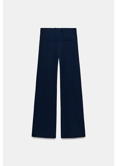 Açelyaokcu Premium Vento Orta Bel Wide Leg Dokuma Pantolon Lacivert
