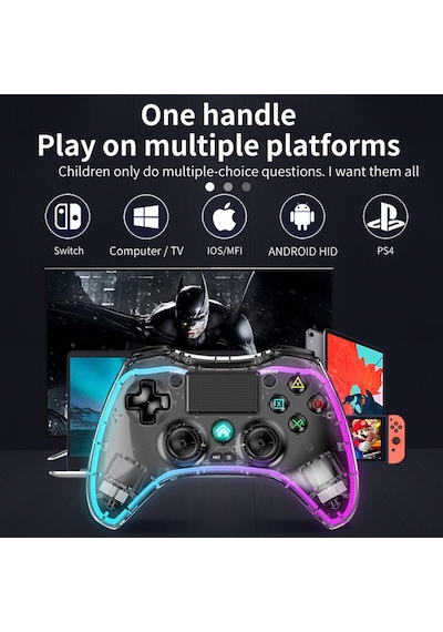 Wireless Gaming Controller Kablosuz Gamepad Telefon/Android/Uyumlu iOS/PC/PS4/TV Box Oyun Kolu