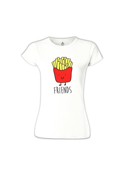 Best Friends - Patates Beyaz Kadın Tshirt 001