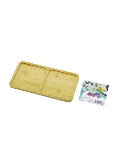 İbico İ22-207 Ahşap Bambu 12 X 23.4 X 0.8cm 2 Bölmeli Dikdörtgen Mini Tepsi Yağdanlık Altlık Diğer