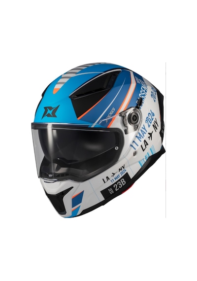 Axxis Panther Passenger A7 Full Face Güneş Vizörlü Ece 22.06R Motosiklet Kaskı Gri - Mavi