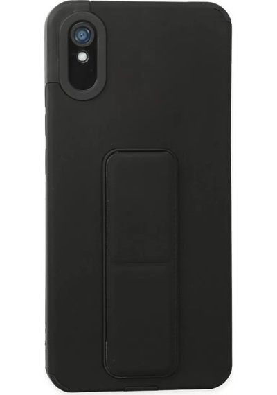 Newface Xiaomi Redmi 9a Kılıf Mega Standlı Silikon - Siyah