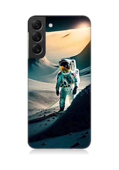 Samsung Galaxy S22 Plus Uyumlu Astronot Ve Araştırma Desenli Silikon Kılıf