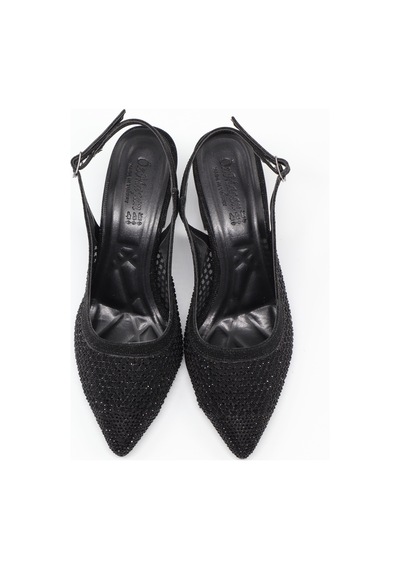 Nesilshoes Nesil Shoes Özma 4045 Siyah Topuklu A. Açık Kadın Ayakkabı