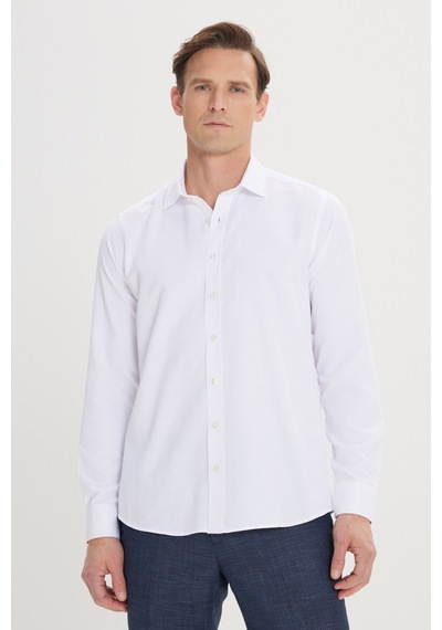 AC&Co / Altınyıldız Classics Slim Fit Dar Kesim Erkek Gömlek Beyaz - 2'li Beyaz