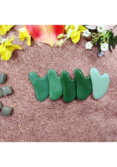 Büyük Gua Sha Kalp Doğal Yeşim Taşı Yüzü Kaldırmak, Şişkinliği Azaltmak Ve Sıkmak İçin